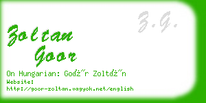 zoltan goor business card